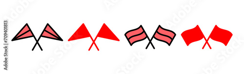 Flag icon set illustration. Gps location pin map. Location marker symbol.