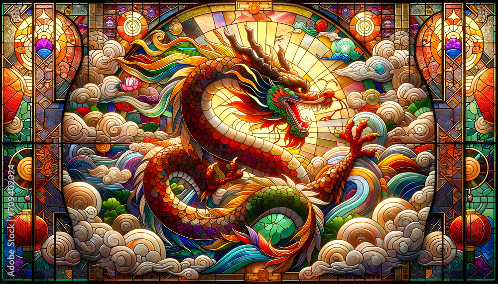 custom made wallpaper toronto digitalstained glass chinese new year