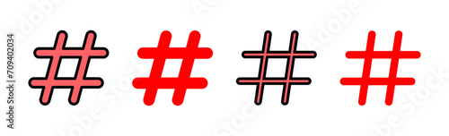 Hashtag icon set illustration. hashtag sign and symbol