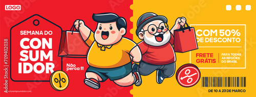 Consumer week social media banner design for marketing campaigns in Brazil