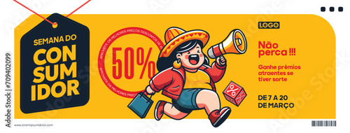 Consumer week digital banner design for marketing campaigns in Brazil