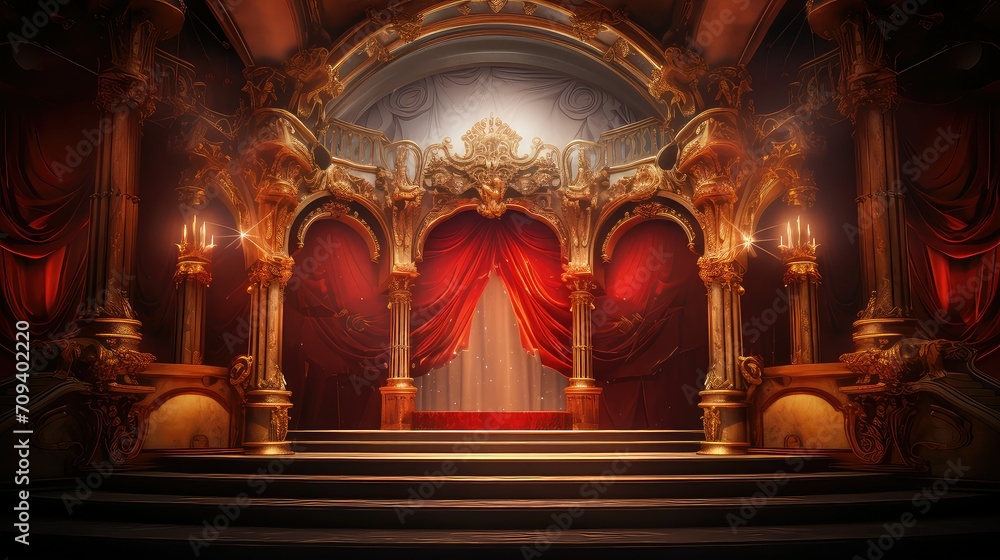 performance show podium background illustration audience applause, curtain theater, entertainment talent performance show podium background