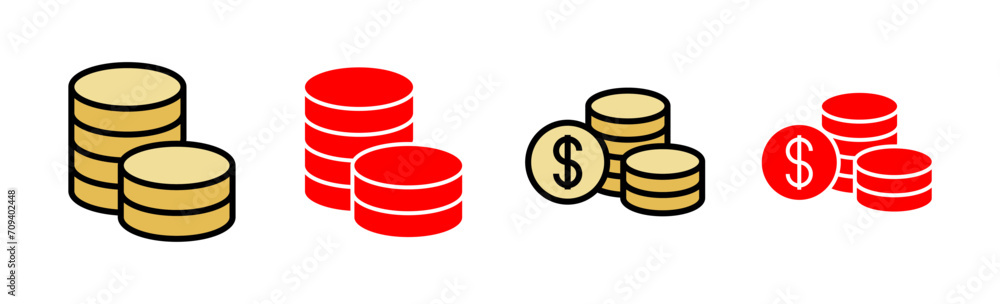 Money icon set illustration. Money sign and symbol