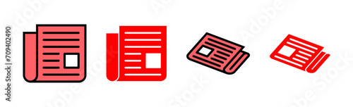 Newspaper icon set illustration. news paper sign and symbolign