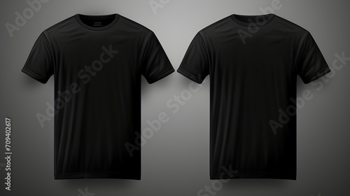 Black t shirt front and back mockup template for custom design and print customization