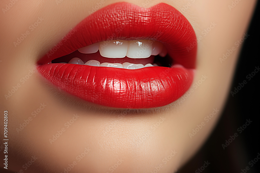 Obraz premium close up lips of woman