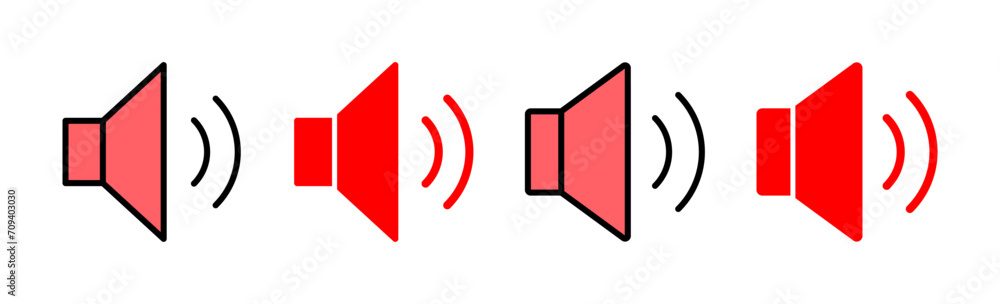 Speaker icon set illustration. volume sign and symbol. loudspeaker icon. sound symbol Speaker icon set illustration. volume sign and symbol. loudspeaker icon. sound symbol