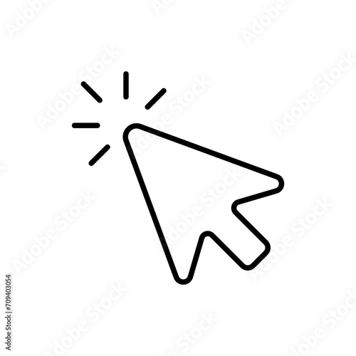 Arrow cursor outline icons, minimalist vector illustration ,simple transparent graphic element .Isolated on white background