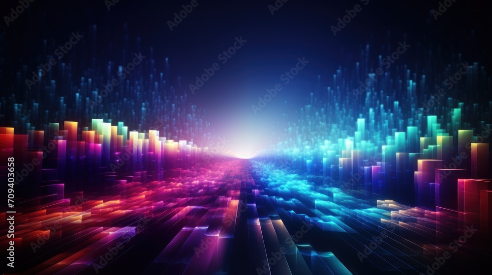 Evolved IT industry over the years abstract background
