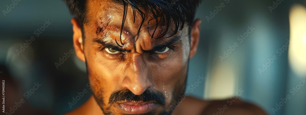 East Indian Male Angry Attractive Spacious Background Generative AI East Indian Male Angry Attractive Spacious Background Generative AI