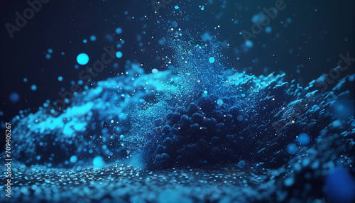 Abstract blue sparkle particles background , Hyper realistic, wallpaper, background ,Uhd, 32k, sharp image, hyper realistic wallpaper, octane render, full bright light, Ai generated image