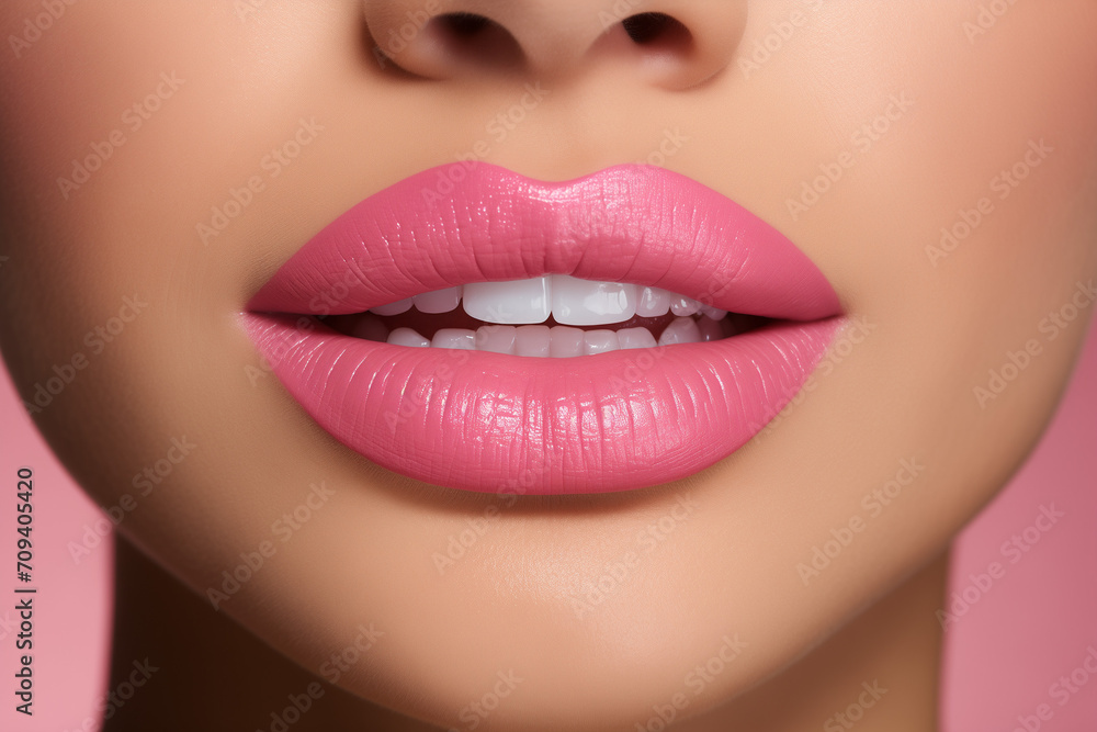 Bubblegum Pink Lips, Lips Tinted in Gentle Pink, Yearning for the Sweet Embrace of a Lovely Kiss Bubblegum Pink Lips, Lips Tinted in Gentle Pink, Yearning for the Sweet Embrace of a Lovely Kiss