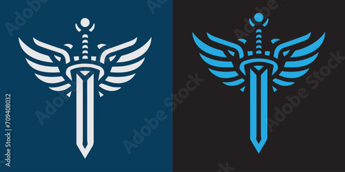 editable sword wing logo suitable for e sport logo