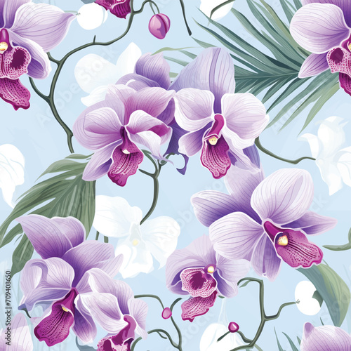 Orchid Tranquility Floral Seamless Design