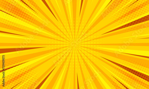 yellow modern comic style halftone in pop art background