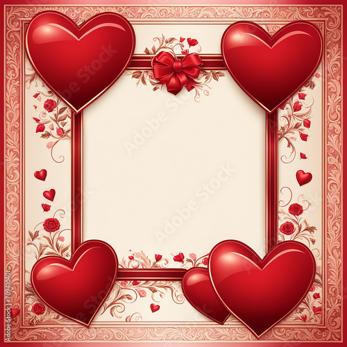 Abstract Valentine day banner, frame, border background, valentine texture. Love concept. pink, red background