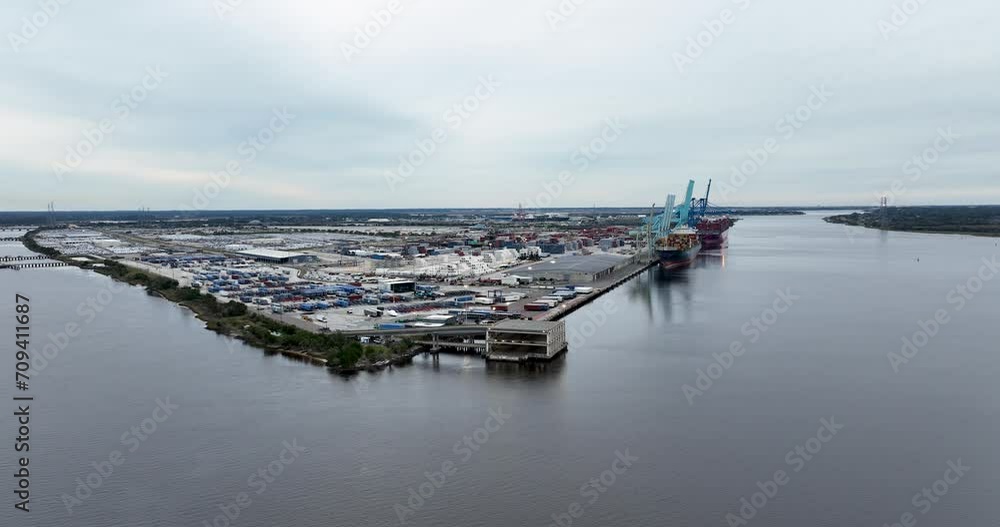 Aerial view of the Blount Island Marine Terminal in Jacksonville, FL. Aerial view of the Blount Island Marine Terminal in Jacksonville, FL.