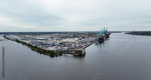 Aerial view of the Blount Island Marine Terminal in Jacksonville, FL.