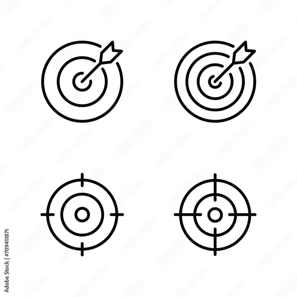 Target and Goal icon set. target marketing icon vector Target and Goal icon set. target marketing icon vector