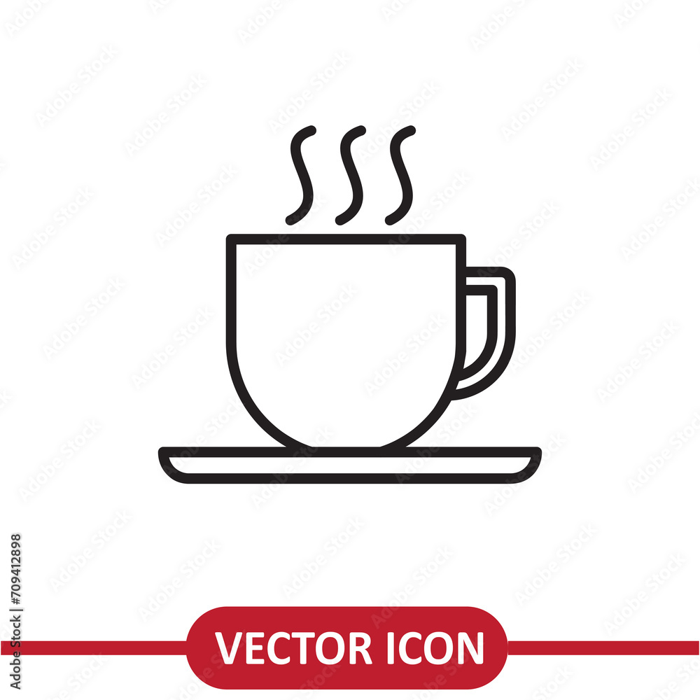 Coffee cup icon vector. Simple coffee cup sign liner illustration for web site and mobile app..eps Coffee cup icon vector. Simple coffee cup sign liner illustration for web site and mobile app..eps