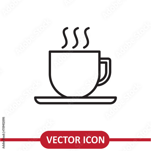 Coffee cup icon vector. Simple coffee cup sign liner illustration for web site and mobile app..eps