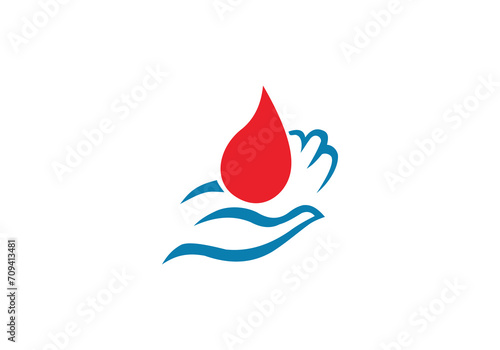healing hands icon vector logo illustration