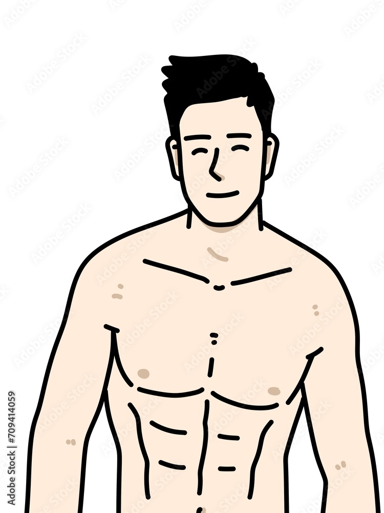 Fototapeta premium cute asian man on white background