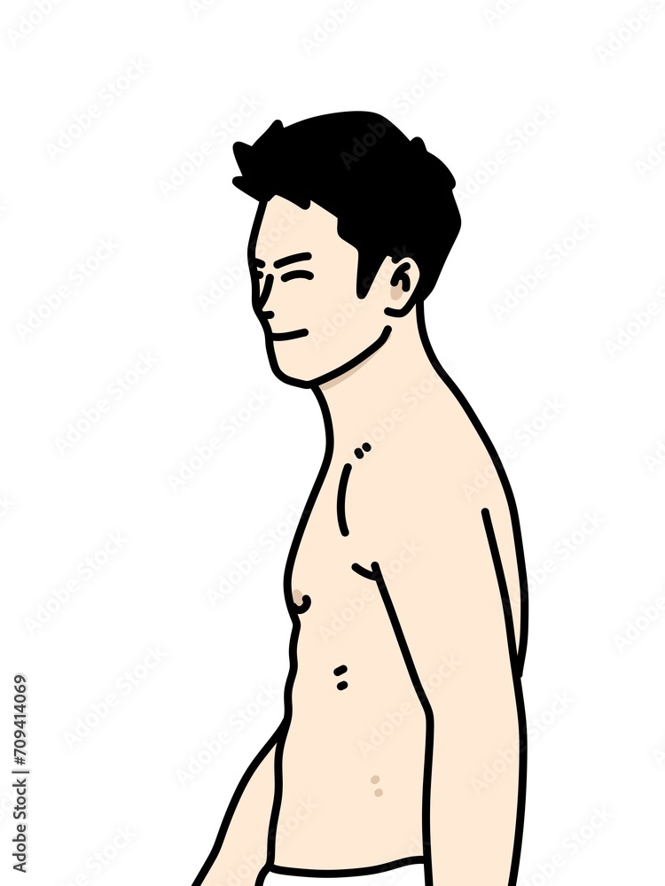 Fototapeta premium cute asian man on white background