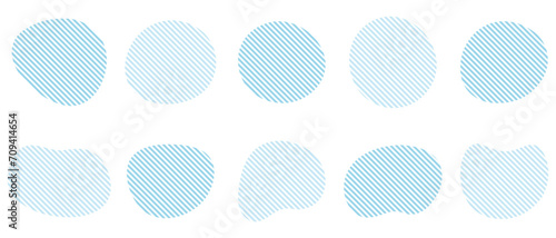ストライプのシェイプのフレーム　液体の抽象的なゆるいフレーム　　ベクター　青　水色t photo