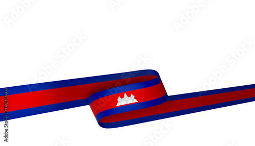Cambodia flag element design national independence day banner ribbon png 