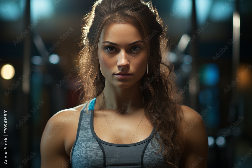 Photo Realistic of a Female Weightlifter in a Weightlifting Singlet, Generative AI
