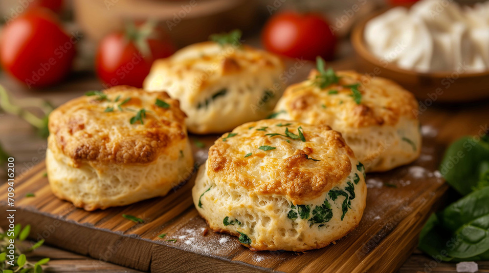 Cheese and spinach scones Cheese and spinach scones