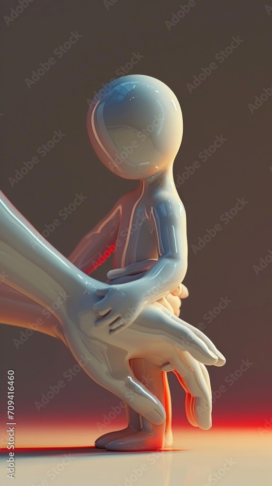 Cartoon digital avatars of Helping Hand Hope Stock Illustration | Adobe ...