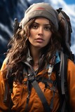 Photo Realistic of a Female Hiker in Hiking Gear and a Backpack, Generative AI