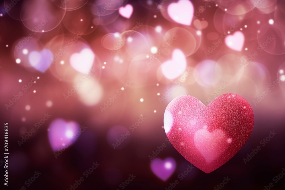 Valentines heart on bokeh background