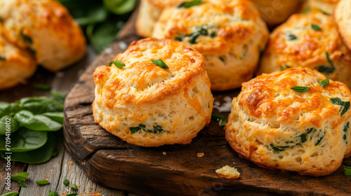 Cheese and spinach scones photo