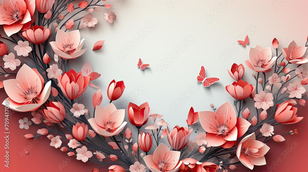 beautiful pink flowers with pink background concept for happy women's day beautiful pink flowers with pink background concept for happy women's day