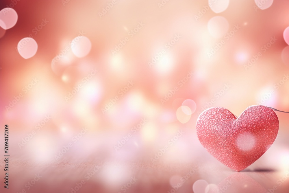 Valentines heart on bokeh background