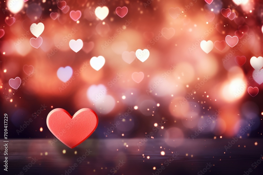 Valentines heart on bokeh background Valentines heart on bokeh background