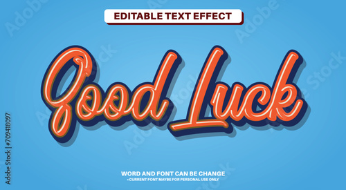 Simple 3D Sticker Style Fully Editable Text Effect - Good Luck