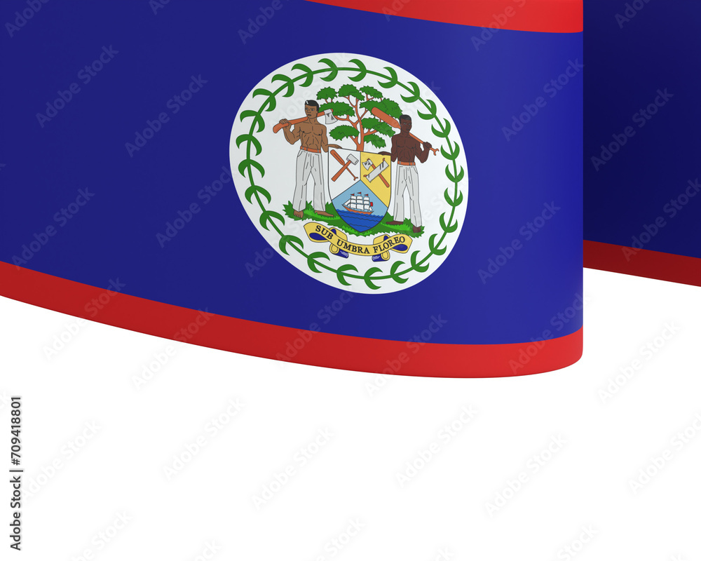 Belize flag element design national independence day banner ribbon png

