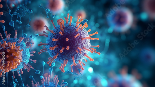 microscopic view of infectious virus corona covid photo