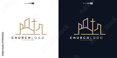 church christian with build shape logo design