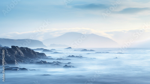 sea ripple water with morning fog © Aura