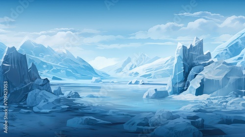 frozen terrain ice background illustration landscape winter, frost snow, arctic polar frozen terrain ice background © vectorwin