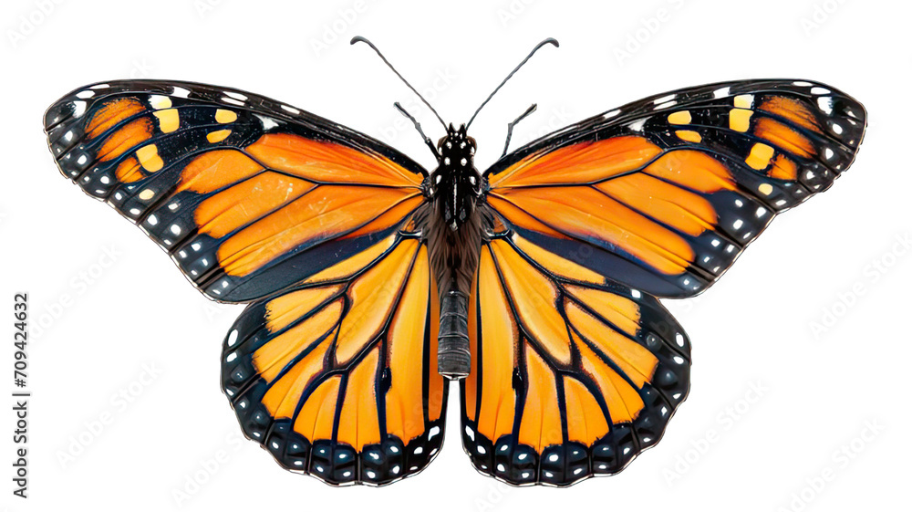 Fototapeta premium Monarch Butterfly Isolated on White Background