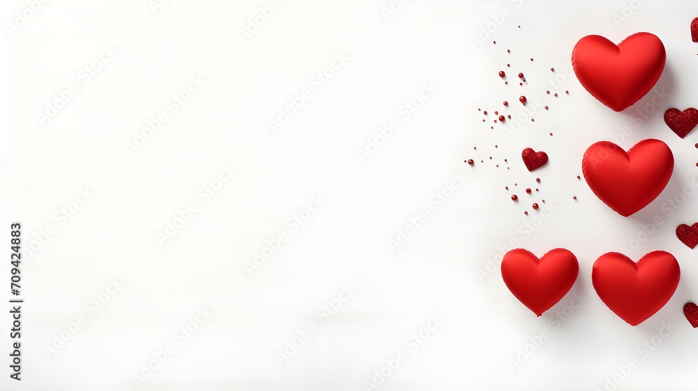 Valentine Background With Red Heart Decoration Minimalist