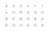 essential icons for web and app: necessary, main, key icon set. editable stroke vector illustration