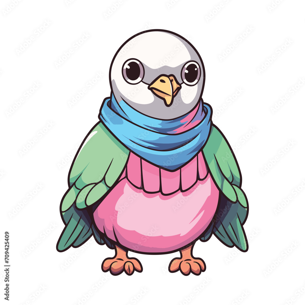 Obraz premium Pigeon cute tshirt design colorful vector