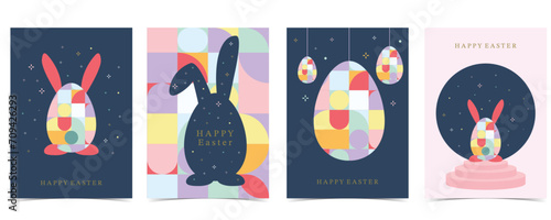 Easter day background for vertical a4 design with geometric style